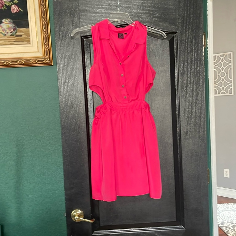Pink open side dress